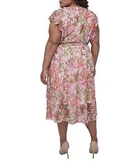 DKNY by Donna Karan Plus Size Printed Wrap Dress