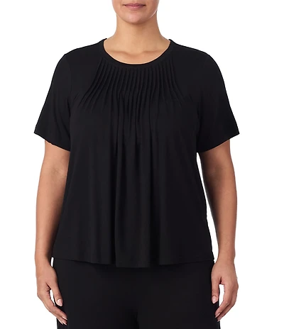 DKNY by Donna Karan Plus Size Short Sleeve Round Neck Jersey Knit Coordinating Lounge Top