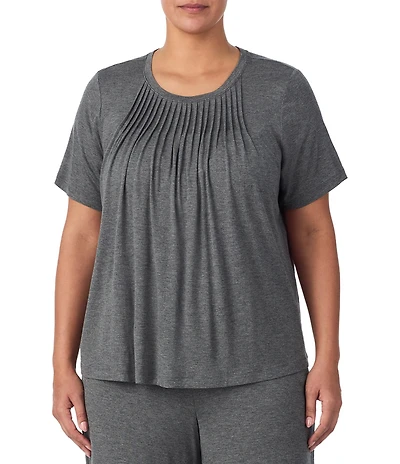 DKNY by Donna Karan Plus Size Short Sleeve Round Neck Jersey Knit Coordinating Lounge Top