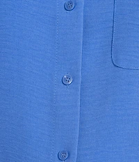 DKNY by Donna Karan Point Collar 3/4 Roll-Tab Sleeve Button Front Shirt