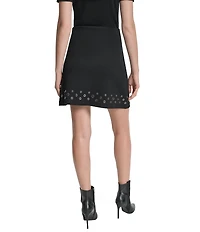 DKNY by Donna Karan Ponte Grommet Hem A-Line Mini Skirt