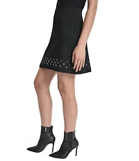 DKNY by Donna Karan Ponte Grommet Hem A-Line Mini Skirt