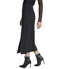 DKNY by Donna Karan Ponte Grommet Slit Midi Skirt