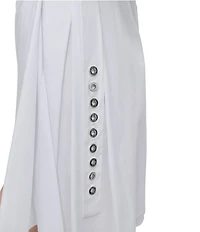 DKNY by Donna Karan Poplin Crew Neck Sleeveless Grommet Belt Sheath Dress