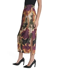 DKNY by Donna Karan Printed Plisse Pull-On Column Midi Skirt