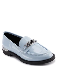 DKNY by Donna Karan Radisson Patent Logo Chain Hardware Loafers