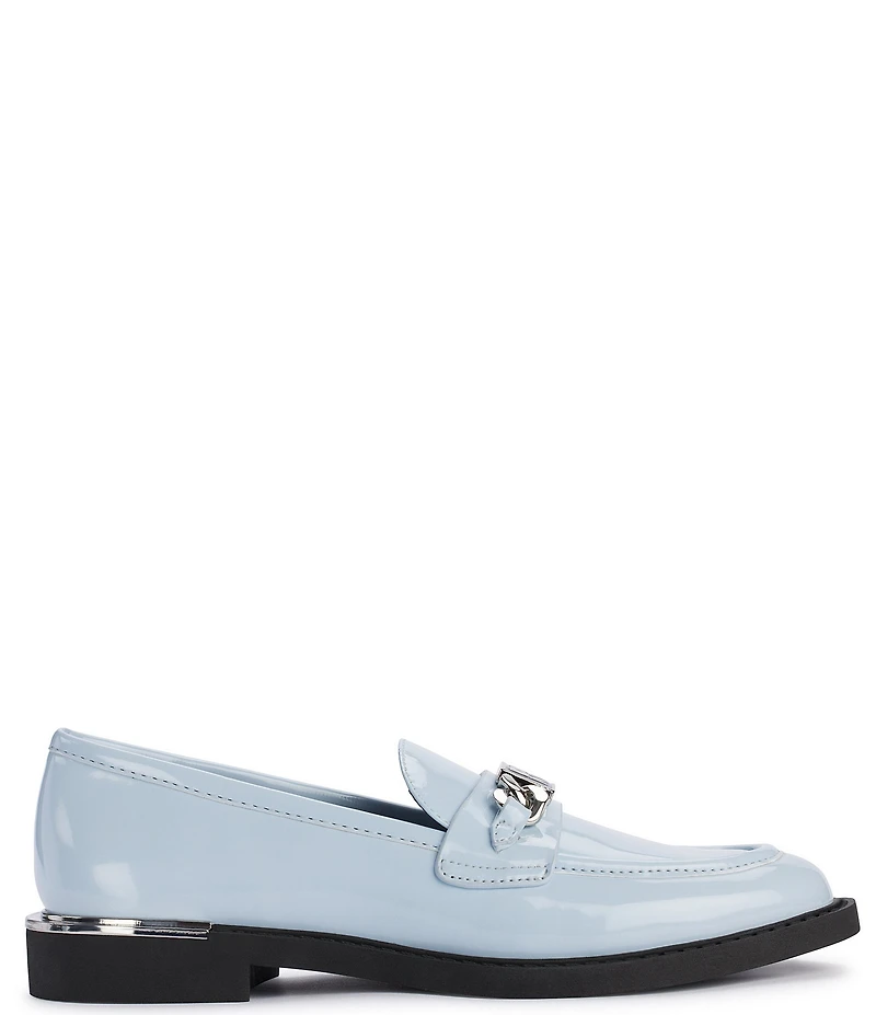 DKNY by Donna Karan Radisson Patent Logo Chain Hardware Loafers