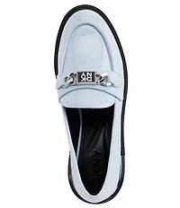 DKNY by Donna Karan Radisson Patent Logo Chain Hardware Loafers