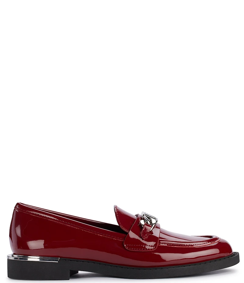 DKNY by Donna Karan Radisson Patent Logo Chain Hardware Loafers