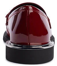 DKNY by Donna Karan Radisson Patent Logo Chain Hardware Loafers