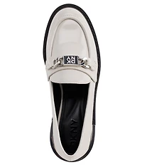 DKNY by Donna Karan Radisson Patent Logo Chain Hardware Loafers