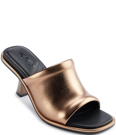 DKNY by Donna Karan Reading Metallic Slide Sandals