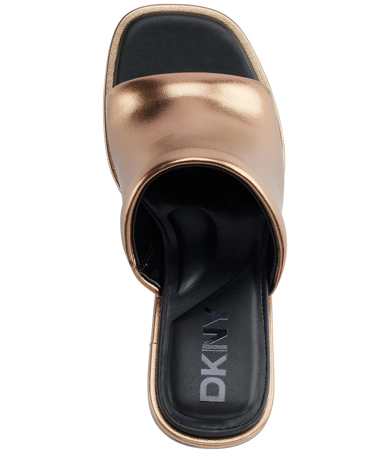 DKNY by Donna Karan Reading Metallic Slide Sandals