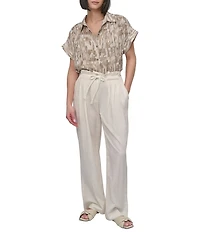 DKNY by Donna Karan Rope Tie Front Wide Leg Pants