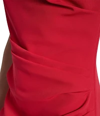 DKNY by Donna Karan Salon Stretch Straight Neck Sleeveless Ruched Sheath Dress