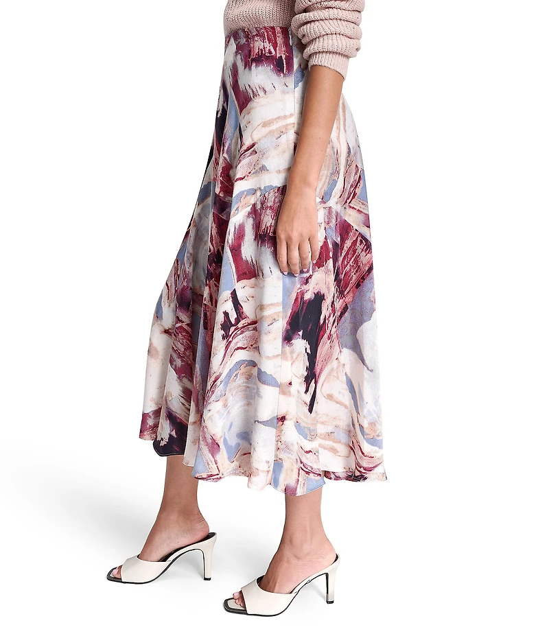 DKNY by Donna Karan Satin Bias Cut A-line Midi Skirt