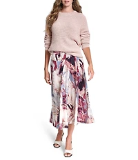 DKNY by Donna Karan Satin Bias Cut A-line Midi Skirt