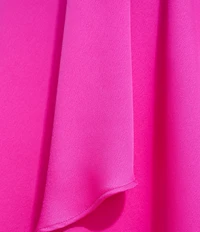 DKNY By Donna Karan Satin Surplice Neck Faux Wrap Hi-Low Hem Dress