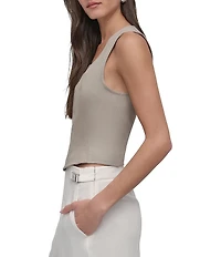 DKNY by Donna Karan Scoop Neck Sleeveless Zip Front Corset Top
