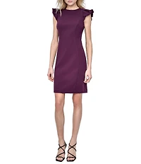 DKNY by Donna Karan Scuba Crepe Bubble Sleeve Sheath Dress