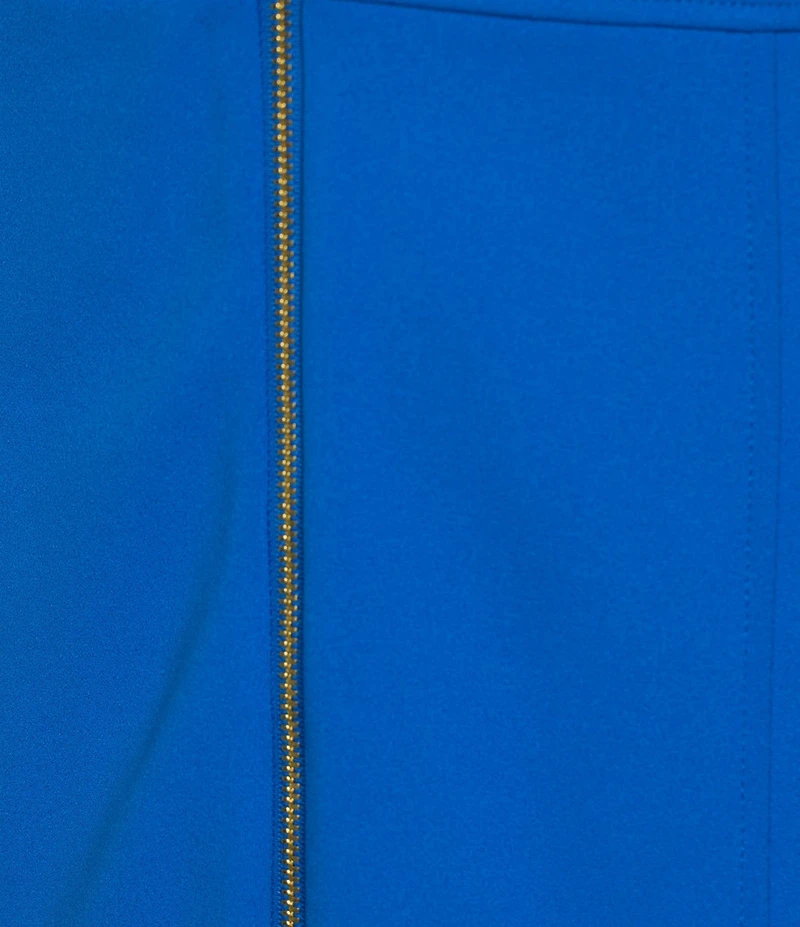 DKNY by Donna Karan Scuba Crepe Collared Neck Cap Sleeve Zip Front Shift Dress