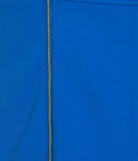 DKNY by Donna Karan Scuba Crepe Collared Neck Cap Sleeve Zip Front Shift Dress