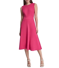DKNY By Donna Karan Scuba Crepe Sleeveless Fit And Flare Midi Dress