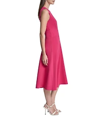 DKNY By Donna Karan Scuba Crepe Sleeveless Fit And Flare Midi Dress