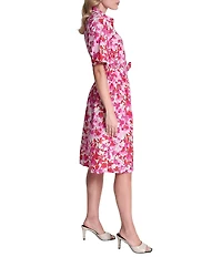 DKNY by Donna Karan Short Sleeve Belted Shirt Dress