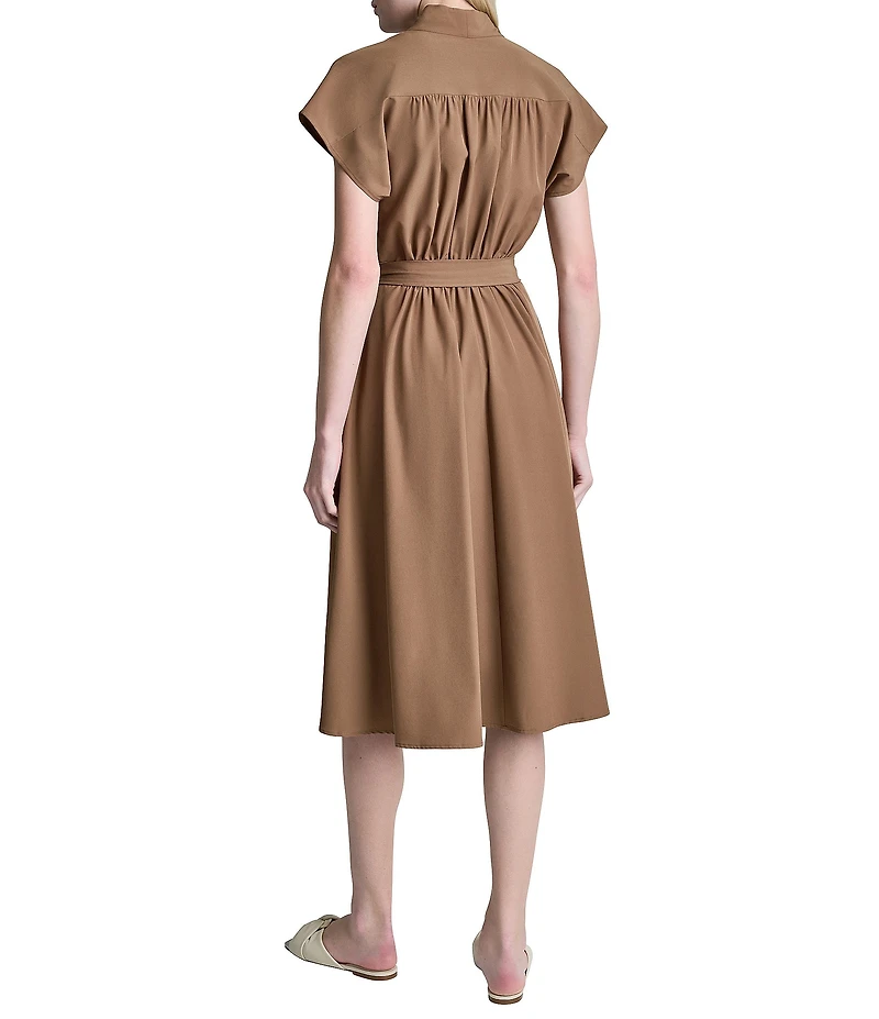 DKNY By Donna Karan Short Sleeve Surplice Neck Faux Wrap Dress