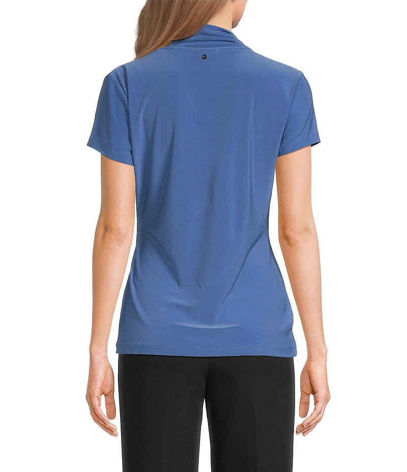 DKNY by Donna Karan Side Ruching V-Neck Short Sleeve Top