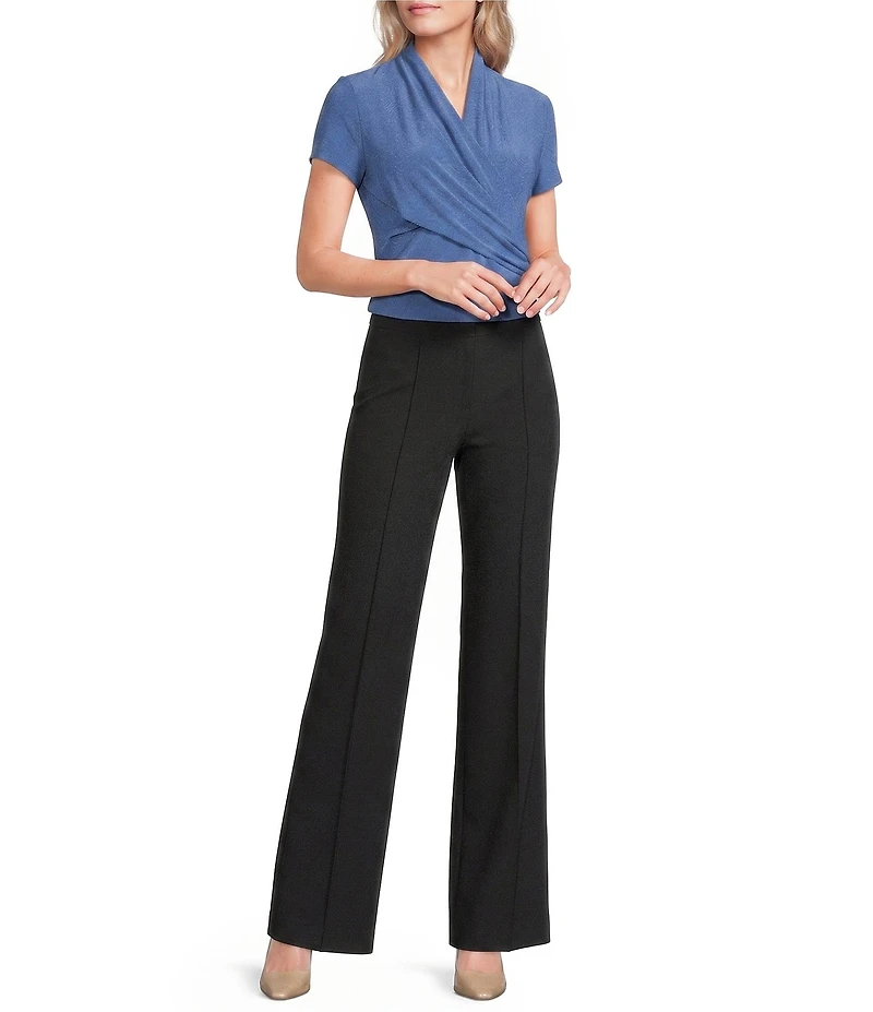 DKNY by Donna Karan Side Ruching V-Neck Short Sleeve Top