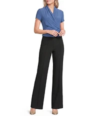 DKNY by Donna Karan Side Ruching V-Neck Short Sleeve Top