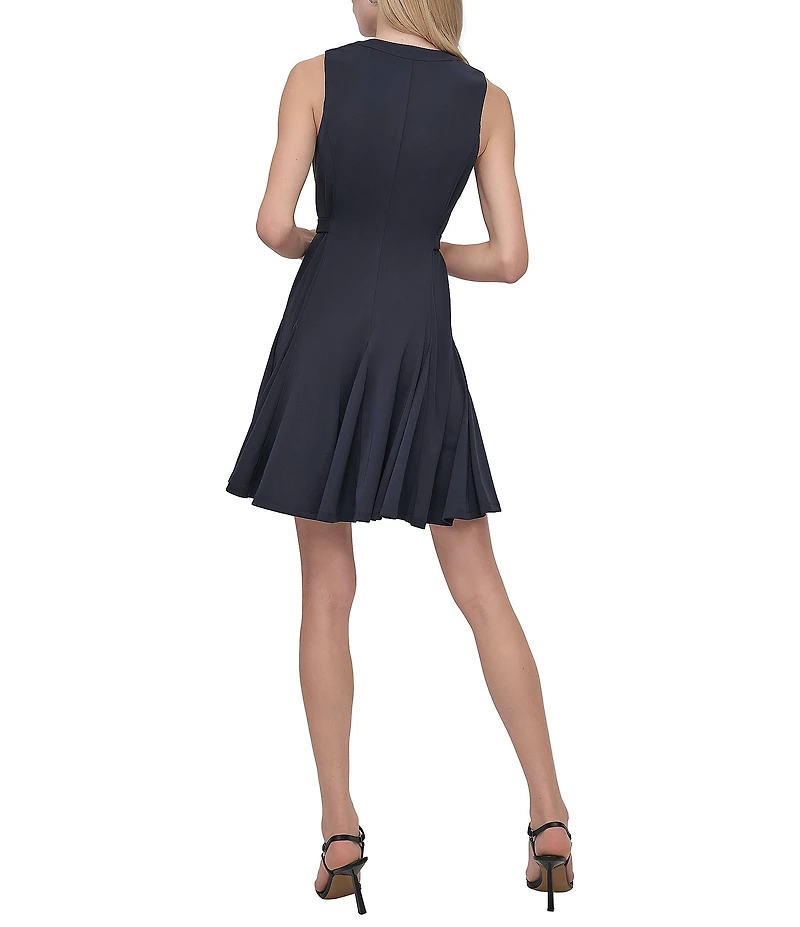 DKNY by Donna Karan Sleeveless Button Front Fit and Flare Dress
