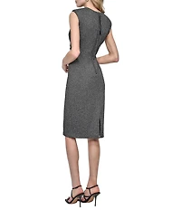 DKNY by Donna Karan Sleeveless Cinched Waist Knee Length Sheath Dress