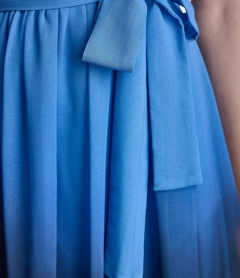 DKNY By Donna Karan Sleeveless Ombre Chiffon Faux Wrap Midi Dress