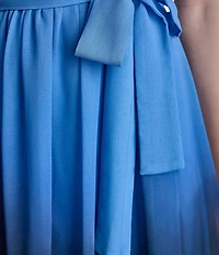 DKNY By Donna Karan Sleeveless Ombre Chiffon Faux Wrap Midi Dress