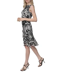 DKNY by Donna Karan Sleeveless Ruffle Hem Shift Dress