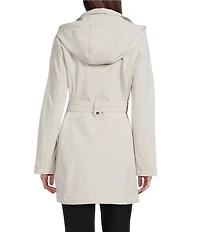 DKNY by Donna Karan Softshell Water Resistant Belted Zip Front Coat
