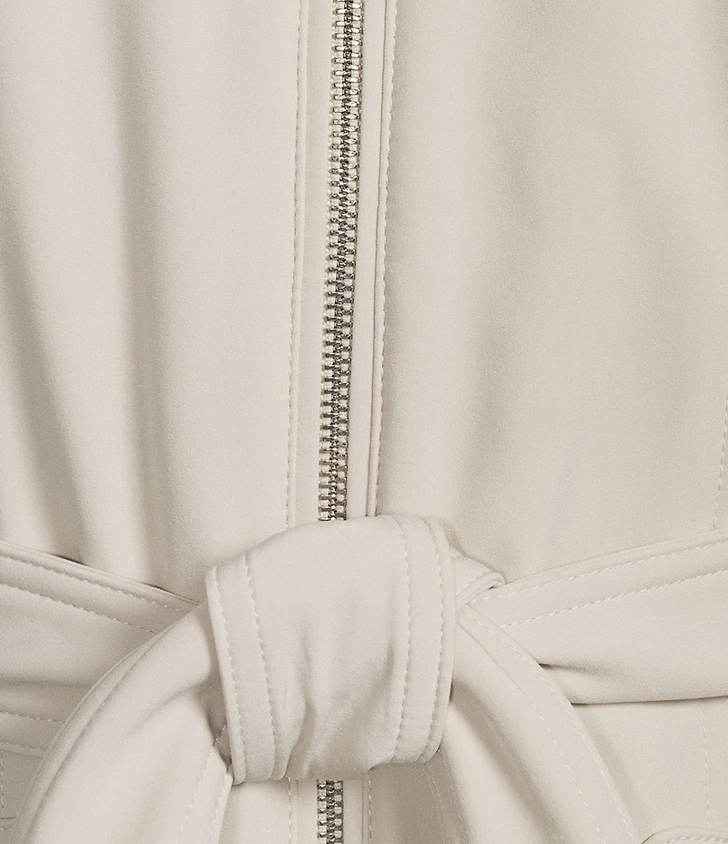 DKNY by Donna Karan Softshell Water Resistant Belted Zip Front Coat
