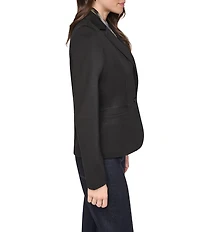 DKNY by Donna Karan Soho Ponte Notch Collar One Button Blazer