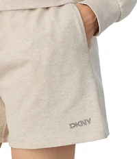 DKNY By Donna Karan Solid Long Sleeve Half Zip Shorty Lounge Set