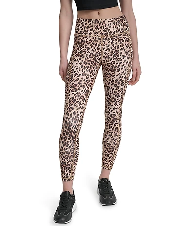 DKNY by Donna Karan Sport Cheetah Print Elevate Interlock High Waist 7/8 Printed Fitness Leggings