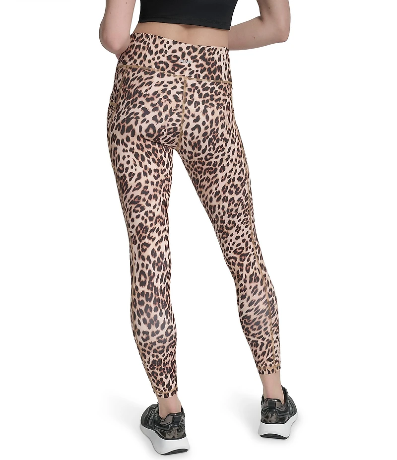 DKNY by Donna Karan Sport Cheetah Print Elevate Interlock High Waist 7/8 Printed Fitness Leggings