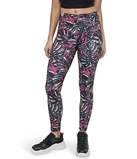 DKNY by Donna Karan Sport Elevate Interlock High Waist 7/8#double; Tropical Printed Fitness Leggings