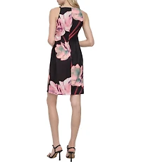 DKNY by Donna Karan Square Neck Floral Print Sheath Dress
