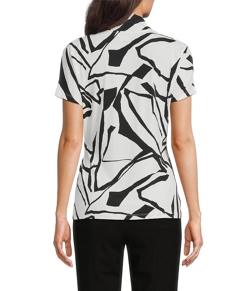 DKNY by Donna Karan Surplice V-Neck Short Sleeve Side Ruched Top