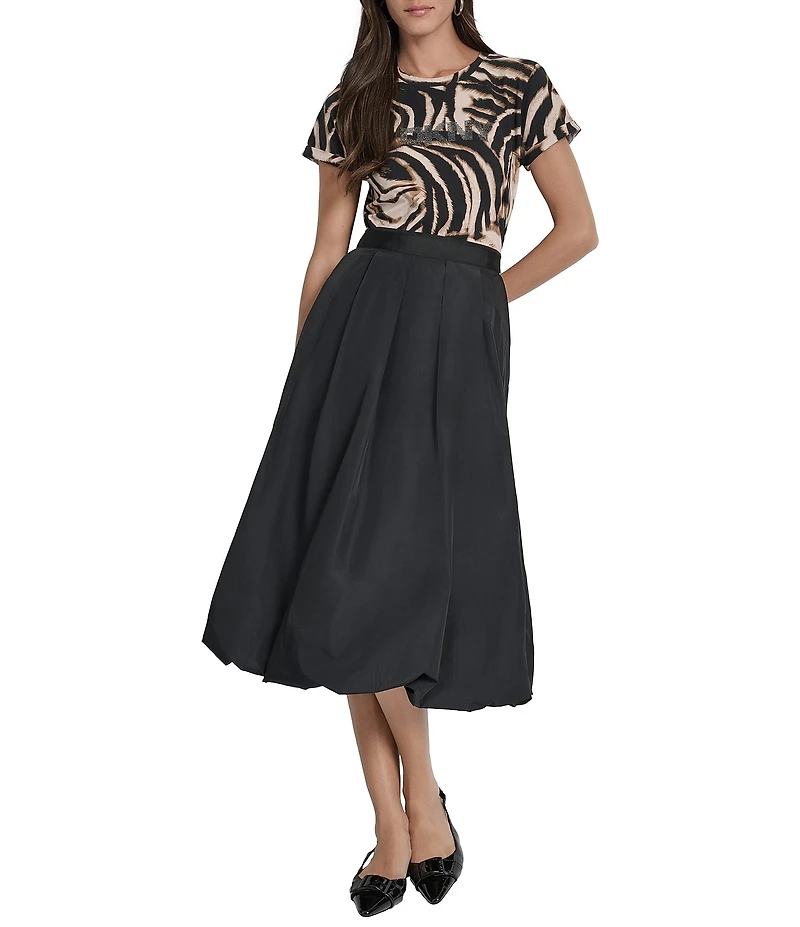 DKNY by Donna Karan Taffeta Bubble Midi Skirt