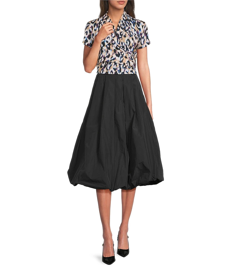 DKNY by Donna Karan Taffeta Bubble Midi Skirt