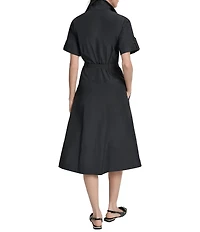 DKNY by Donna Karan Taffeta Zip Front Cargo Midi Dress